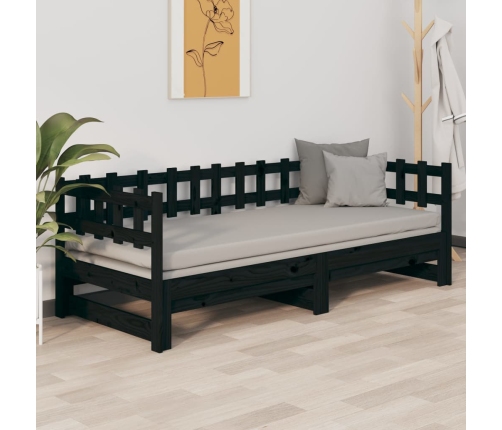 Sofá cama extraíble sin colchón negro 2x(90x190) cm