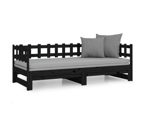 Sofá cama extraíble sin colchón negro 2x(90x190) cm