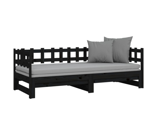 Sofá cama extraíble sin colchón negro 2x(90x190) cm