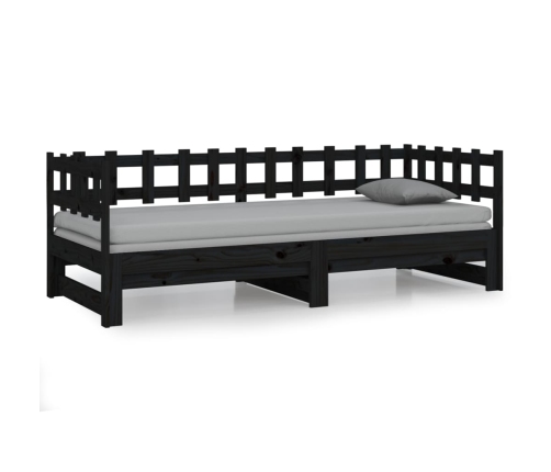 Sofá cama extraíble sin colchón negro 2x(90x190) cm