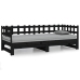 Sofá cama extraíble sin colchón negro 2x(90x190) cm