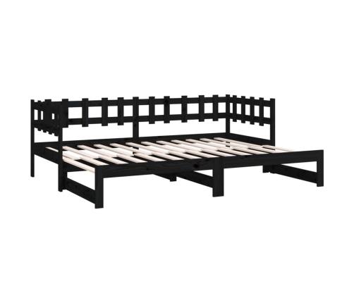 Sofá cama extraíble sin colchón negro 2x(90x190) cm