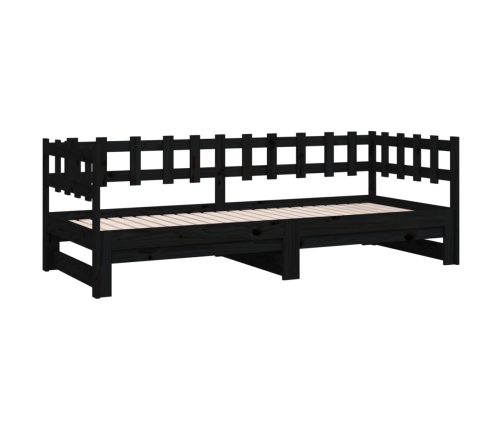 Sofá cama extraíble sin colchón negro 2x(90x190) cm