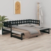 Sofá cama extraíble sin colchón negro 2x(90x190) cm