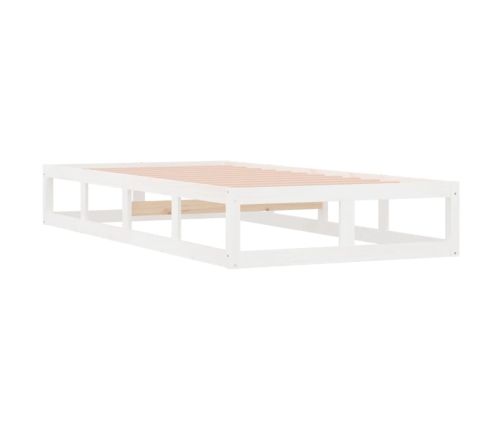 Estructura de cama de madera maciza blanca 90x200 cm