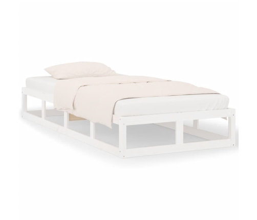 Estructura de cama madera maciza blanca 100x200 cm