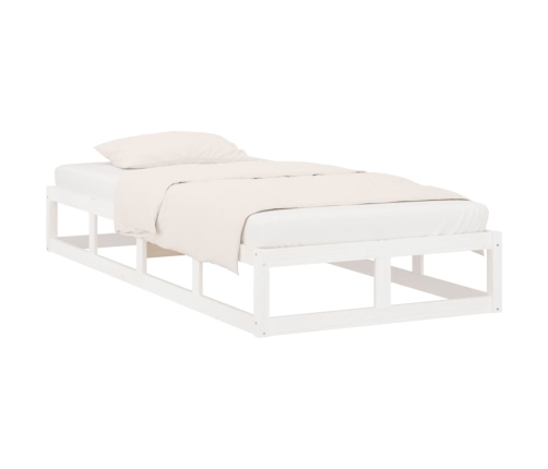 Estructura de cama madera maciza blanca 100x200 cm