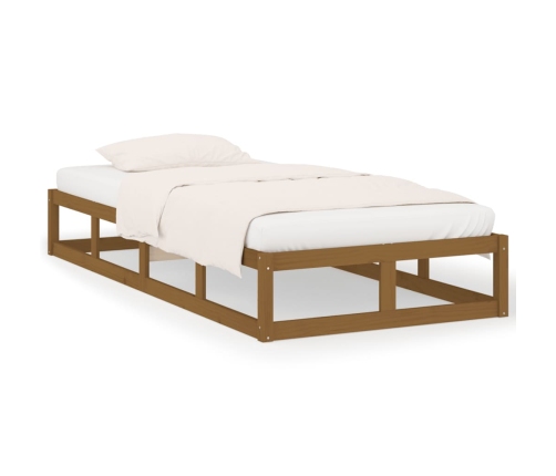 vidaXL Estructura de cama de madera maciza marrón miel 100x200 cm