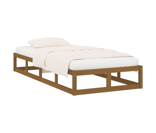 vidaXL Estructura de cama de madera maciza marrón miel 100x200 cm