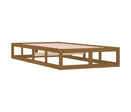 vidaXL Estructura de cama de madera maciza marrón miel 100x200 cm