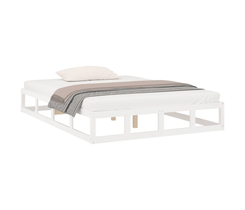 Estructura de cama madera maciza blanca 120x200 cm