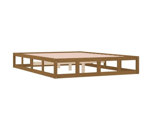 Estructura de cama de madera maciza marrón miel 150x200 cm