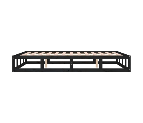 vidaXL Estructura de cama de madera maciza negro 150x200 cm