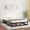 vidaXL Estructura de cama de madera maciza negro 150x200 cm