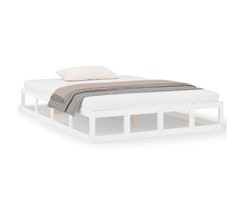 Estructura cama de madera maciza blanca super king 180x200 cm