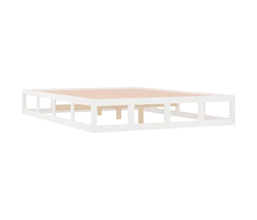 Estructura de cama de madera maciza blanca 200x200 cm