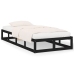 Estructura cama madera maciza individual negro 75x190 cm