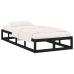 Estructura cama madera maciza individual negro 75x190 cm