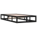 Estructura cama madera maciza individual negro 75x190 cm