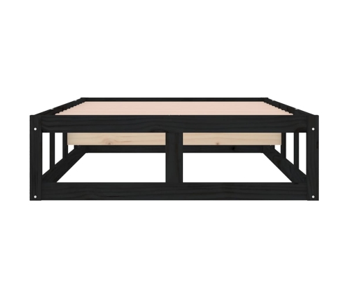 Estructura cama madera maciza individual negro 75x190 cm