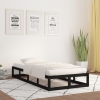 Estructura de cama individual de madera maciza negro 90x190 cm