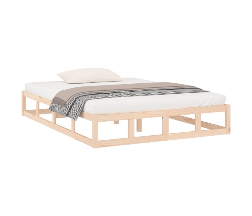 Estructura de cama doble pequeña de madera maciza 120x190 cm