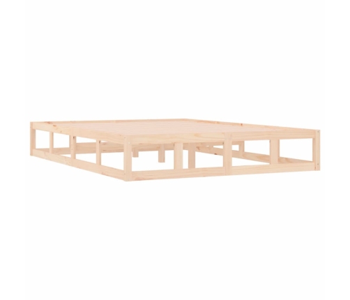 Estructura cama doble pequeña madera maciza 135x190 cm