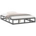 Estructura de cama doble madera maciza gris 135x190 cm