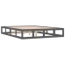 Estructura de cama doble madera maciza gris 135x190 cm