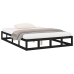 Estructura de cama doble de madera maciza negro 135x190 cm