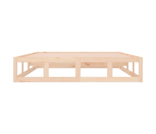 Estructura de cama doble de madera maciza 140x190 cm