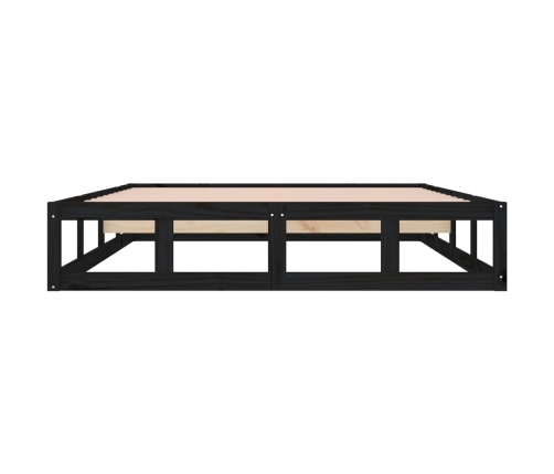 Estructura cama madera maciza negra 140x190 cm