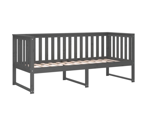 Sofá cama sin colchón madera maciza de pino gris 80x200 cm