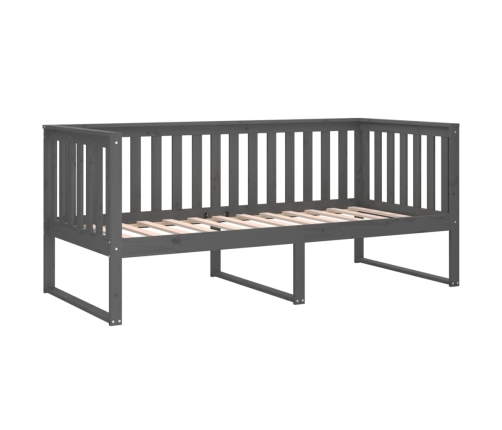 Sofá cama sin colchón madera maciza de pino gris 90x190 cm