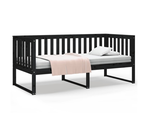 Sofá cama de madera maciza de pino negro 100x200 cm