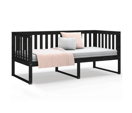 Sofá cama de madera maciza de pino negro 100x200 cm