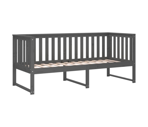 Sofá cama madera maciza de pino gris 75x190 cm