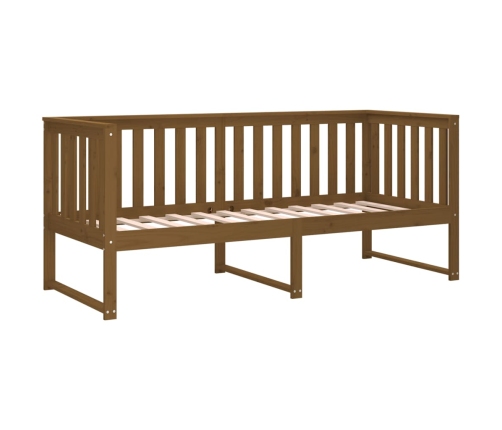 Sofá cama de madera maciza de pino marrón miel 75x190 cm