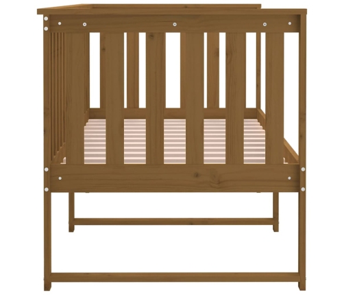 Sofá cama de madera maciza de pino marrón miel 75x190 cm