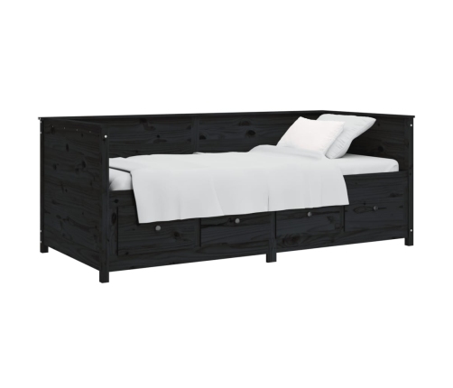 Sofá cama de madera maciza de pino negro 100x200 cm