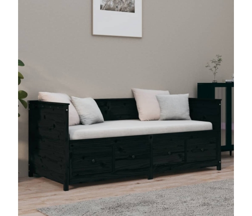 Sofá cama de madera maciza de pino negro 100x200 cm