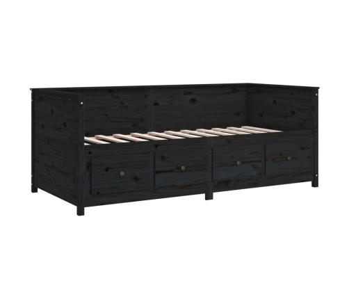 Sofá cama de madera maciza de pino negro 100x200 cm