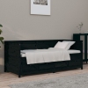 vidaXL Sofá cama de madera maciza de pino negro 100x200 cm