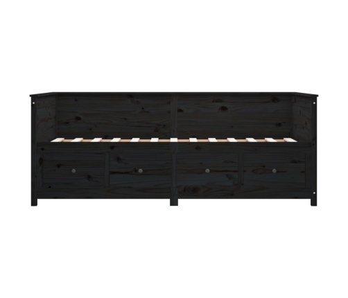 Sofá cama madera maciza de pino negro 90x200 cm