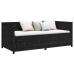 Sofá cama sin colchón madera maciza de pino negro 90x190 cm