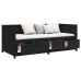 Sofá cama sin colchón madera maciza de pino negro 90x190 cm