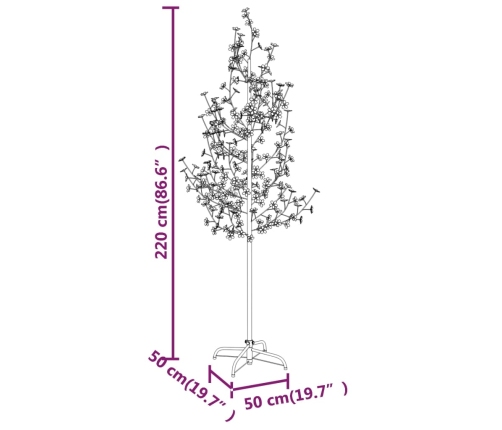 Árbol LED con flor de cerezo 220 LED blanco cálido 220 cm