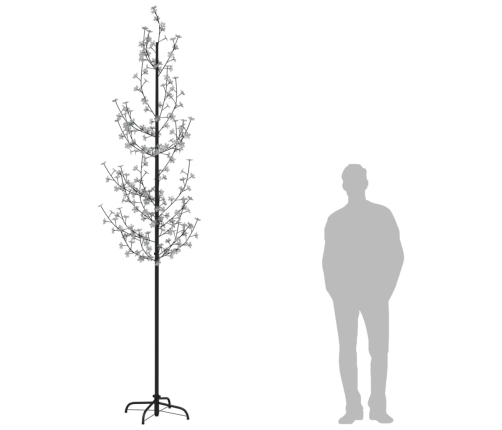 Árbol LED con flor de cerezo 368 LED blanco cálido 300 cm