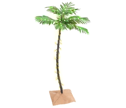 Palmera artificial con 72 LED blanco cálido 120 cm