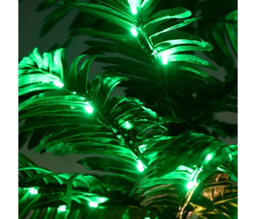 Palmera artificial con 72 LED blanco cálido 120 cm